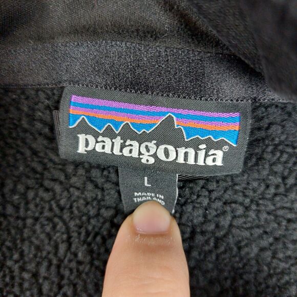 Patagonia Better Sweater Mens Large Black 1/4 Zip Fleece Pullover Embroidered - Picture 5 of 9